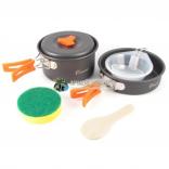 Набор кемпинговой посуды Следопыт COMPACT на 2 персоны с анодированным покрытием